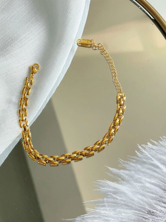 Classic Link Gold Plated Bracelet - Picture 2 of 8